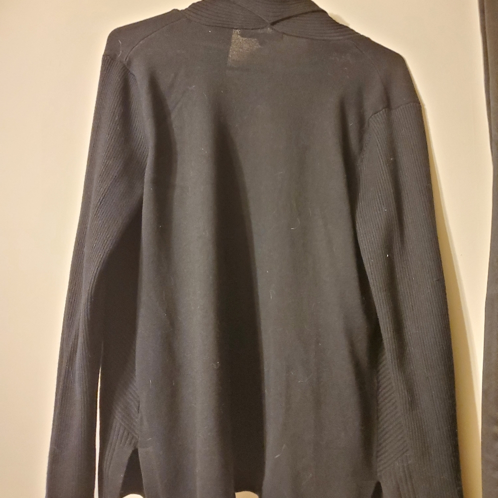 Cable & Guage Black Cardigan Throw Over Cover Up